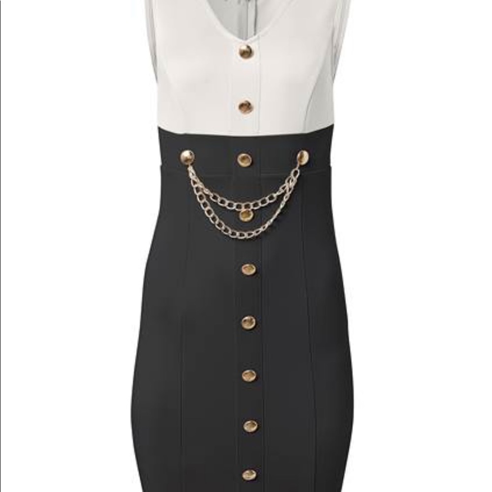 Sold elsewhere Chain Detail Dress sizes M Brand New Color: White & Black - Picture 7 of 8